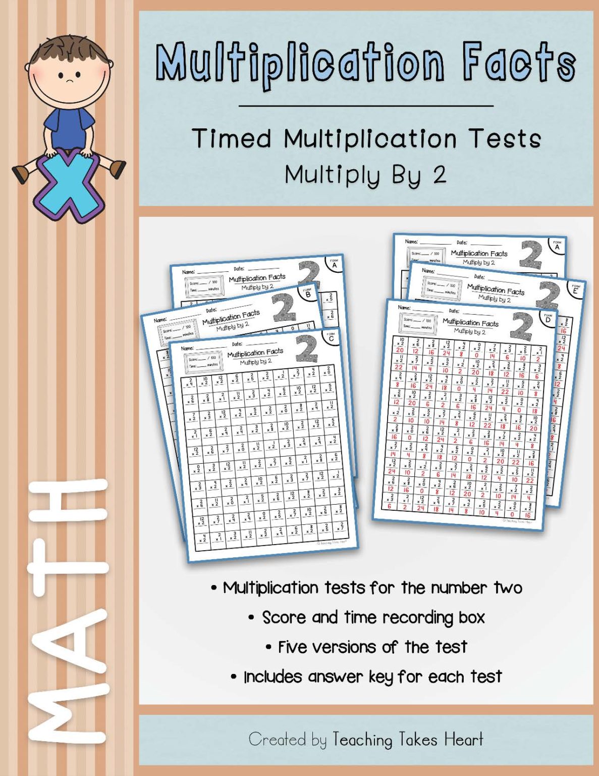 FREE Multiplication Timed Tests Multiply by 2 Teaching Takes Heart