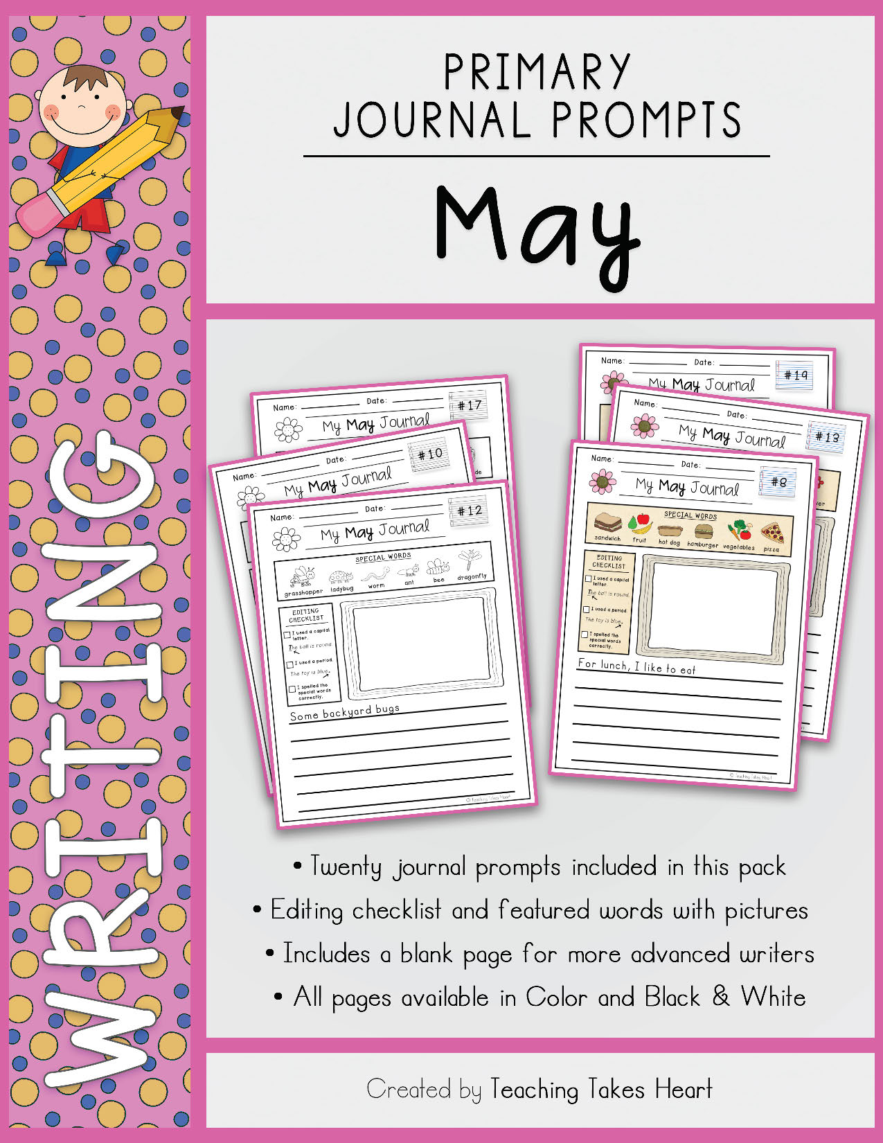 Primary Writing Journal Prompts: May - Teaching Takes Heart