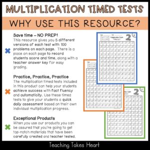 Multiplication Timed Tests: Multiply by 2 — Preview 2