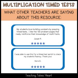 Multiplication Timed Tests: Multiply by 2 — Preview 3