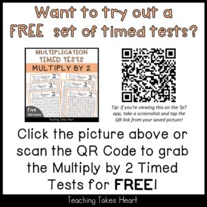 Multiplication Timed Tests: Multiply by 2 — Preview 4