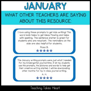 Primary Writing Journal Prompts | January — Preview 10