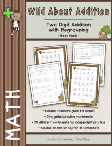 Wild About Addition: 2 Digit Addition with Regrouping — Main Preview