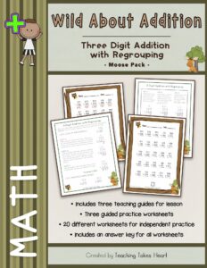 Wild About Addition: Three Digit Addition with Regrouping — Main Preview