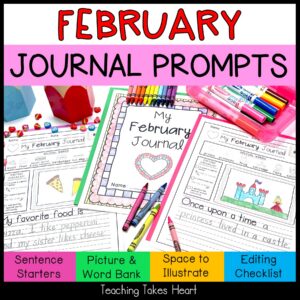 Primary Writing Journal Prompts | February — Main Preview