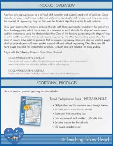 Wild About Addition: 2 Digit Plus 1 Digit Addition with and without Regrouping — Preview 1