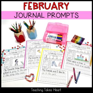 Primary Writing Journal Prompts | February — Preview 1