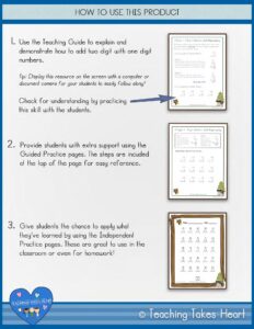 Wild About Addition: 2 Digit Plus 1 Digit Addition with and without Regrouping — Preview 2