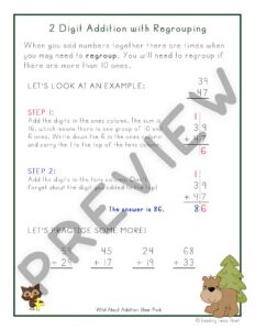 Wild About Addition: 2 Digit Addition with Regrouping — Preview 3