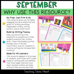 Intermediate Writing Journal Prompts | September — Preview 3