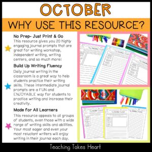 Intermediate Writing Journal Prompts | October — Preview 3
