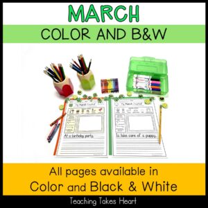 Primary Writing Journal Prompts | March — Preview 5