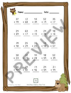 Wild About Addition: 2 Digit Addition with Regrouping — Preview 5