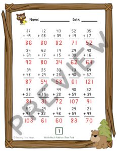Wild About Addition: 2 Digit Addition with Regrouping — Preview 6