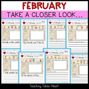 Primary Writing Journal Prompts | February — Preview 7