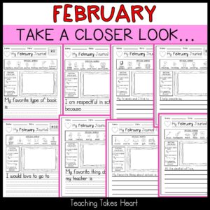 Primary Writing Journal Prompts | February — Preview 8