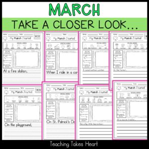 Primary Writing Journal Prompts | March — Preview 8