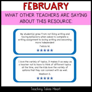 Primary Writing Journal Prompts | February — Preview 10