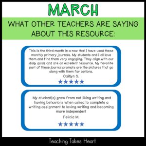 Primary Writing Journal Prompts | March — Preview 10