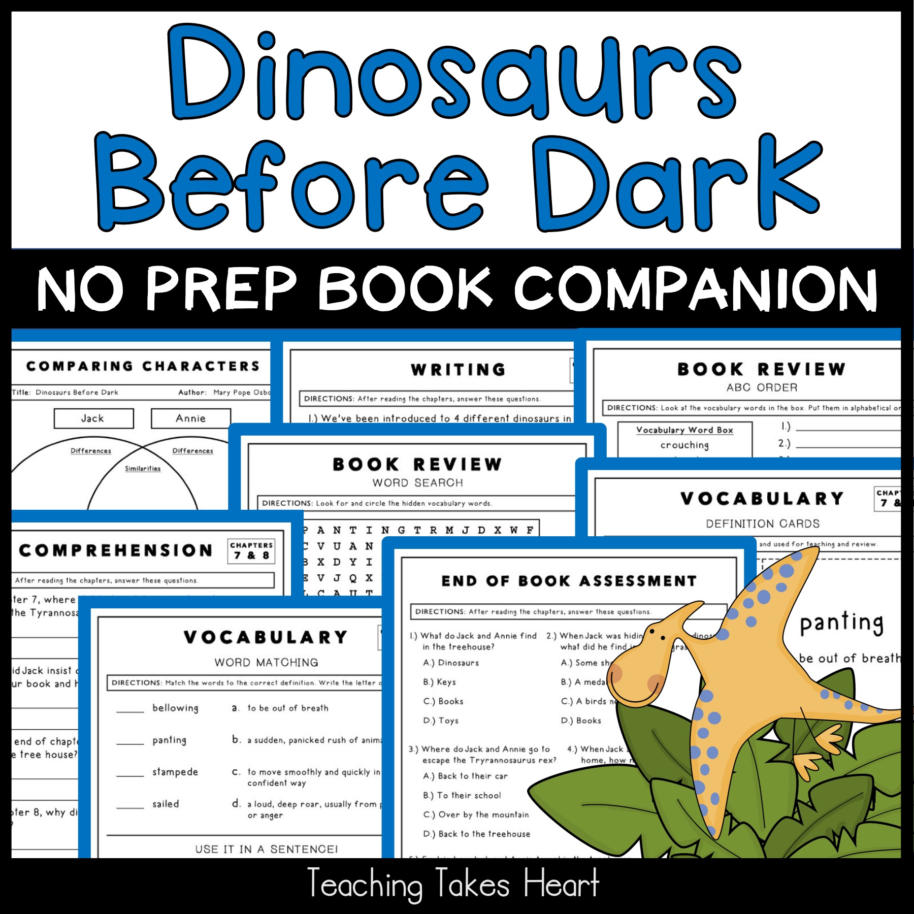 Preview of the Dinosaurs Before Dark printable book companion